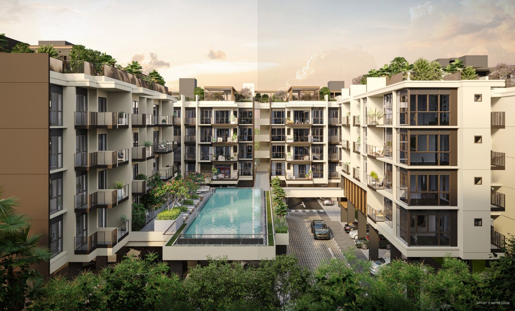 Courtyard and pool deck (artist’s impression)